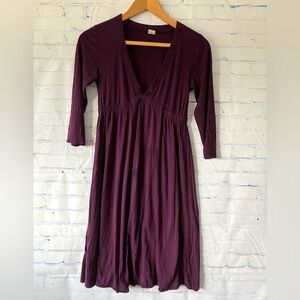 J. Crew Deep Purple Cotton Long Sleeve Dress Size M Forest Fairy Renaissance
